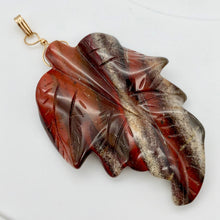Load image into Gallery viewer, Natural crack - Half Price Carved Brecciated Jasper Leaf & 14Kgf Pendant 509416D - PremiumBead Alternate Image 5