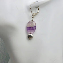 Load image into Gallery viewer, Enchanting Fluorite 15x10mm Bead Dangle Silver Earrings! | 1 1/2" Long |