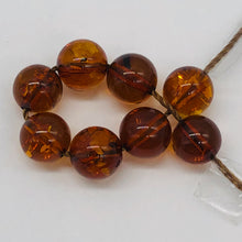 Load image into Gallery viewer, Amber Round Beads | 6 1/2 mm | Orange | 8 Beads |