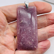 Load image into Gallery viewer, Natural Purple Lepidolite Large Rectangular Sterling Silver Pendant | 2 3/4" |