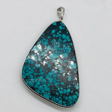 Load image into Gallery viewer, Natural Turquoise 63ct Sterling Silver Pendant | 2 1/2x1 1/2" | Blue/Black | 1 |