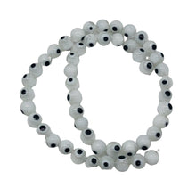 Load image into Gallery viewer, Lampwork Glass Eye 14" Strand Round Beads | 8 mm | White | 48 Beads }