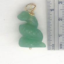 Load image into Gallery viewer, Sssslither! Carved Aventurine Snake 22K Vermeil Gold Pendant 509278AVG