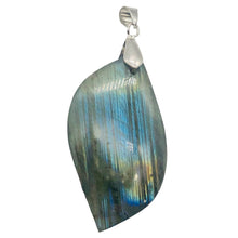 Load image into Gallery viewer, Labradorite Sterling Silver Natural | 1 1/2" Long | Blue Rivers | 1 Pendant |