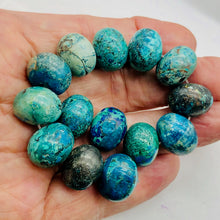 Load image into Gallery viewer, Two Beads of Chrysocolla 17x14mm Roundel Beads 9651