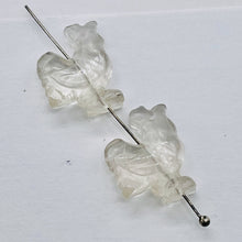 Load image into Gallery viewer, 2 Cute Carved Natural Clear Quartz Rooster Beads | 21x16x8.5mm | Clear