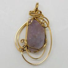 Load image into Gallery viewer, Druzy Agate 14K Gold Filled Wire Wrap Pendant | 1 1/2" Long | Light Pink | 1 |