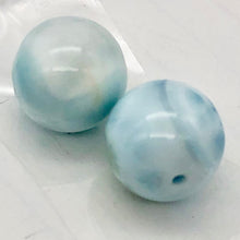 Load image into Gallery viewer, Natural Untreated Larimar Round Focal Beads | 13mm | Blue | 2 Bead(s)