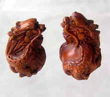 Load image into Gallery viewer, Hand Carved Boxwood Crouching Dragon Ojime/Netsuke Bead - PremiumBead Alternate Image 2