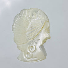 Load image into Gallery viewer, Mother of Pearl Carved Woman Sweater Pin | 1 1/8" Long | White| 1 Lapel Pin |