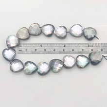 Load image into Gallery viewer, Black Lip Mother of Pearl Heart Strand | 14x14x5 | Black Silver | 30 Bead(s)