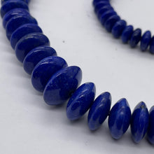Load image into Gallery viewer, Lapis Lazuli Rondelle Graduated Necklace | 32" Long | Blue Silver | 16-12mm |