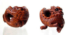 Load image into Gallery viewer, Hand Carved Boxwood Crouching Dragon Ojime/Netsuke Bead - PremiumBead Alternate Image 3