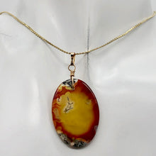 Load image into Gallery viewer, Moss Agate Oval 14K Gold Filled Pendant | 2" Long | Tangerine Yellow | 1 Pendant