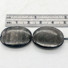 Load image into Gallery viewer, Sexy! Hypersthene Focal Beads |24x18x5mm | Silver -black | Oval | 2 beads | - PremiumBead Primary Image 1