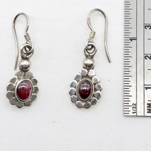 Load image into Gallery viewer, Garnet Sterling Silver Drop Earrings |1 1/4" Long | Red |