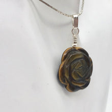 Load image into Gallery viewer, Hand Carved Tigereye Rose Flower Pendant | 1.5" Long | 509290TES - PremiumBead Alternate Image 5