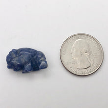 Load image into Gallery viewer, Charge! Sodalite Hand Carved Bison / Buffalo Figurine | 21x14x8mm | Blue White