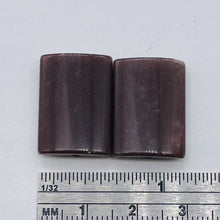 Load image into Gallery viewer, 2 Plum Muscovite 20x15x5mm Rectangle Pendant Bead 8425