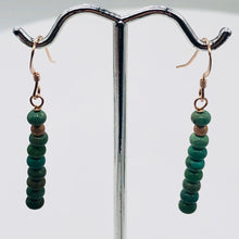 Load image into Gallery viewer, Unique Natural USA Green Turquoise 14K Rose Gold Filled Earrings | 1 1/2" Long |