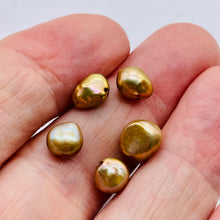 Load image into Gallery viewer, 5 Champagne FW Rose Petal Keishi 12.5x7x6mm to 7x7x5mm Pearls 8890