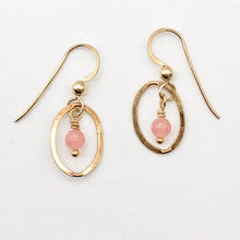 Load image into Gallery viewer, Rhodochrosite 14K Gold Filled Dangle Earrings | 2 1/4" Long | Pink |