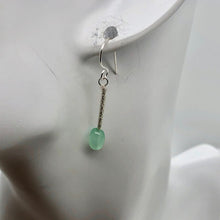 Load image into Gallery viewer, Unique Gem Quality Chrysoprase & Sterling Silver Earrings | 1 1/2 inch long | - PremiumBead Alternate Image 4