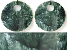 Load image into Gallery viewer, Rare Russian Green Seraphinite 50x4mm Disc Pendant Bead 9631C - PremiumBead Alternate Image 3