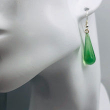 Load image into Gallery viewer, Amber Sterling Silver Earrings | 2 1/2" Long | Green | 1 Pair |