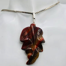Load image into Gallery viewer, Carved Brecciated Jasper Leaf Sterling Silver Pendant | 2 3/4" Long| 1 pendant |