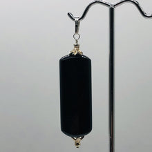 Load image into Gallery viewer, Hypersthene, Flat Rounded Rectangle Dangle Pendant| 2 1/2 ' Long | Black/Silver|