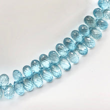 Load image into Gallery viewer, Blue Zircon Rare Natural Faceted Briolette Beads | 6x4 mm | 2 Beads |