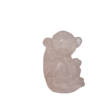 Load image into Gallery viewer, Adorable 2 Carved Rose Quartz Monkey Beads | 20.5x12x11mm | Pink