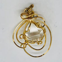 Load image into Gallery viewer, Herkamer Diamond 14K Gold Filled Wire Wrap Drop Pendant | 1 1/2" Long| Clear| 1