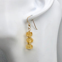Load image into Gallery viewer, Fine Citrine Wheel Bead 14K Gold Filled Earrings | 1 1/2" Long |