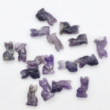 Load image into Gallery viewer, Adorable! Amethyst Sitting Carved Cat Figurine | 21x14x10mm | Purple - PremiumBead Alternate Image 4