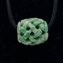 Load image into Gallery viewer, Basket Weave Carved 18x16mm Flowering Jade Barrel Bead 10570Fj | 15x13mm | Green - PremiumBead Alternate Image 2