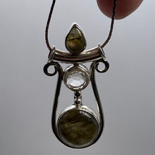 Load image into Gallery viewer, Quartz Labradorite Free Form Pendant | 2" Long | Blue Silver | 1 Pendant |