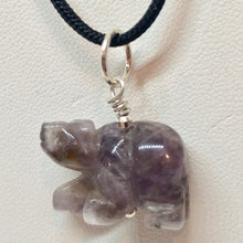 Load image into Gallery viewer, Roar! Carved Natural Amethyst Bear Sterling Silver Pendant 509252AMS - PremiumBead Alternate Image 2