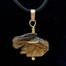 Load image into Gallery viewer, Tiger's Eye Bunny Rabbit Pendant Necklace|SemiPrecious Stone Jewelry|14K Pendant
