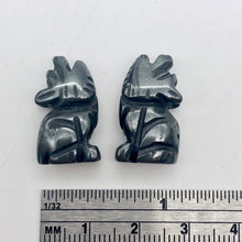 Load image into Gallery viewer, Howling New Moon 2 Carved Hematite Wolf Coyote Beads | 21x11x8mm | Silver black - PremiumBead Alternate Image 7