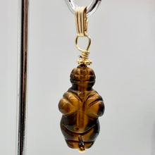 Load image into Gallery viewer, Hand Carved Tigereye Goddess of Willendorf 14Kgf Pendant |1.5 "Long | Goddess | - PremiumBead Alternate Image 8