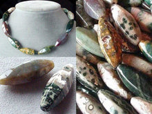 Load image into Gallery viewer, Natural Ocean Jasper 30x10mm Long Rice Bead Strand 104617 - PremiumBead Alternate Image 4