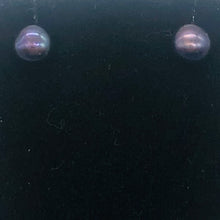 Load image into Gallery viewer, South Sea Pearl 14K Solid Gold Post Earrings | 7mm | Gray/Lavendar | 1 Pair |