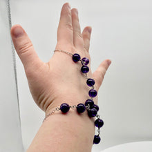 Load image into Gallery viewer, Amethyst Sterling Silver Finger Bracelet - PremiumBead Alternate Image 3
