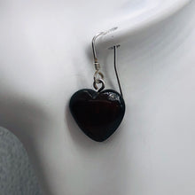 Load image into Gallery viewer, Red Amber Heart Sterling Silver Earrings | 1 1/4" Long | Red | 1 Pair |