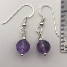 Load image into Gallery viewer, Royal Natural Untreated 8mm Faceted Amethyst Solid Sterling Silver Earrings - PremiumBead Alternate Image 2