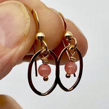 Load image into Gallery viewer, Rhodochrosite 14K Gold Filled Dangle Earrings | 2 1/4" Long | Pink |