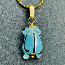 Load image into Gallery viewer, Lampwork Frog 14K Gold Filled Frog | 1" Long | Periwinkle Blue | 1 Pendant |