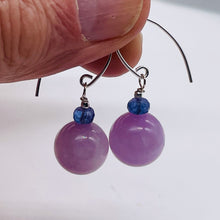Load image into Gallery viewer, Kunzite Tanzanite Sterling Silver Drop Earrings | 1 1/4" | Lavender Blue |